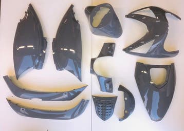 Kappenset  Nardo Grey  RSO Arrow/SP50/Streetline/zip-look, Fietsen en Brommers, Brommeronderdelen | Scooters, Verzenden, Nieuw