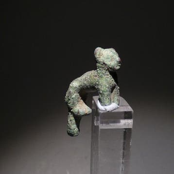 Oud-Egyptisch Brons Godin Bastet. 2,8 cm hoog. Late Periode,, Verzamelen, Mineralen en Fossielen