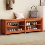 vidaXL Schoenenbank met plank met opslag Wasbruin 160 x 36,5, Verzenden, Nieuw