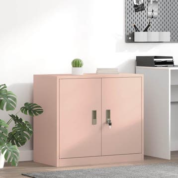 vidaXL Opbergkast Roze 80 x 40 x 70 cm Staal, Huis en Inrichting, Kasten | Roldeurkasten en Archiefkasten, Verzenden, Nieuw