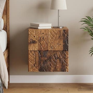 vidaXL Wandbeugel Bedkast Oud hout 34,5 x 33 x 40 cm Bewerkt, Minder dan 45 cm, Verzenden, Nieuw, Minder dan 55 cm