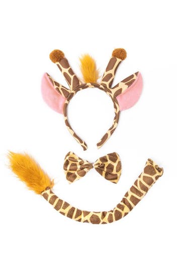 Giraf Haarband Oren Staart Diadeem Set Bruin Dierenprint Oor, Ophalen of Verzenden, Nieuw, Carnaval, Accessoires