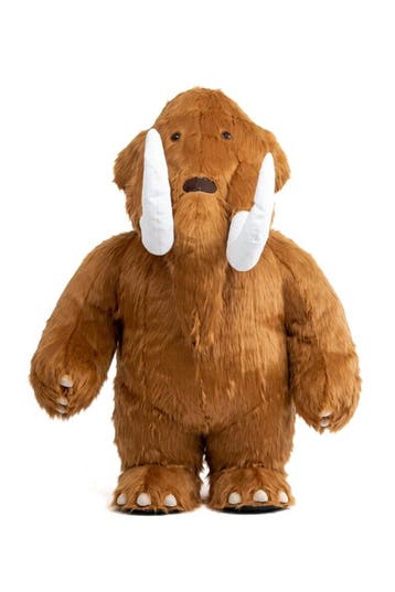 KIMU® Groot Opblaas Kostuum Mammoet Bruin 2.6 Meter Opblaasb, Ophalen of Verzenden, Nieuw, Carnaval, Kleding