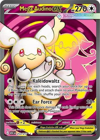 Mega Audino EX 253/217 Ascended Heroes, Ophalen of Verzenden, Nieuw, Losse kaart, Foil