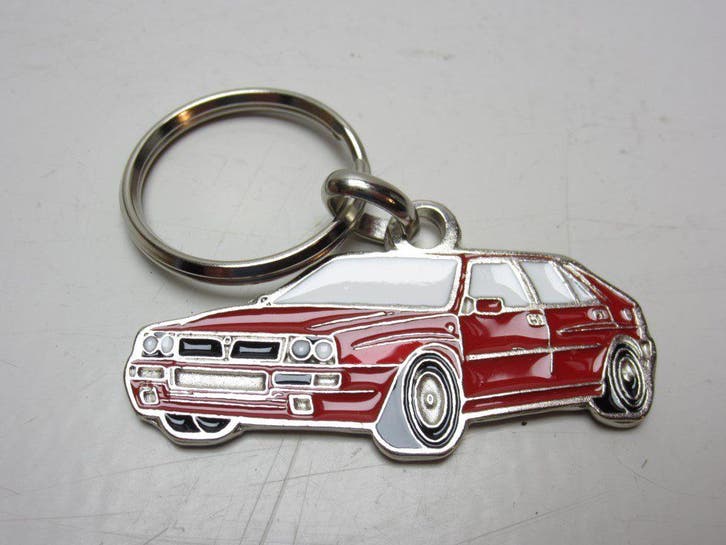 Sleutelhanger Lancia Delta Integrale Silhouette ROOD -NIEUW-, Verzamelen, Sleutelhangers, Verzenden