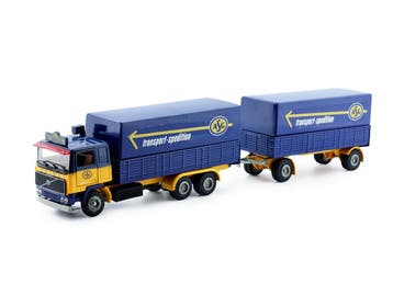 Schaal 1:50 Tekno  80142 Zweden 1986  ASG  Volvo  Motorwa..., Hobby en Vrije tijd, Ophalen of Verzenden, Gebruikt, Tekno