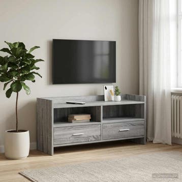 vidaXL TV-kast 100 x 33 x 47 cm Grijs Sonoma Bewerkt hout, Minder dan 50 cm, Verzenden, Nieuw, Minder dan 100 cm