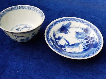 Zeldzame Ex-Sotheby-Chinees Kangxi Blauw-Wit Scheepswrak
