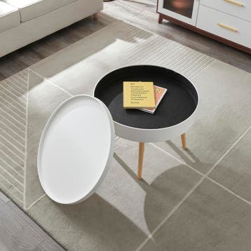 Salontafel Bongard 45xØ60 cm wit en naturel [en.casa], Huis en Inrichting, Tafels | Salontafels, Verzenden, Nieuw