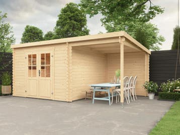 Blokhut Lessenaarsdak Bjorn 501 x  319 cm, Tuin en Terras, Nieuw