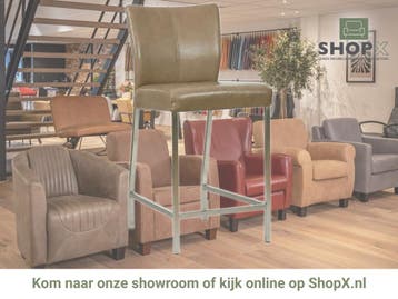 Leren barkruk Revolt laag - Granada Taupe (taupe/bruin) -, Nieuw, Leer, Ophalen of Verzenden, 90 cm of meer