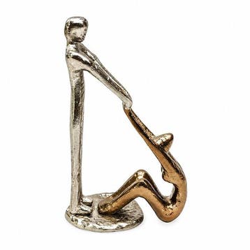 sculptuur, Couple Sculpture Two-Tone Silver & Gold Effect