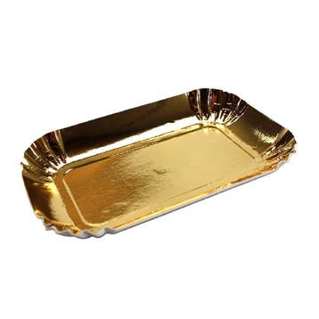 Gebaksschoteltje Rechthoek Goud 9,5x5cm 25st., Verzenden, Nieuw