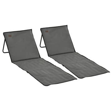 2-delige Set Strandmat, Opvouwbare Strandstoel, Verstelbare, Verzenden, Nieuw
