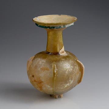 Oud-Romeins, Keizerrijk Glas Druppelfles met verticale, Antiek en Kunst