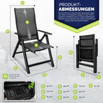 Tuinstoel - Ligstoel - Verstelbaar - Opvouwbaar - Zwart - Ti, Verzenden, Zo goed als nieuw