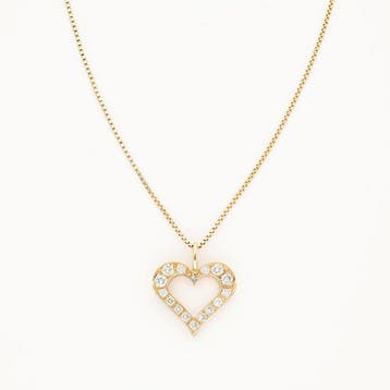 Halsketting - 14 karaat Geel goud Diamant (Natuurlijk), Sieraden, Tassen en Uiterlijk, Nieuw