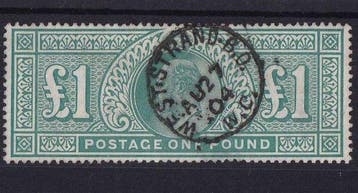 Groot-Brittannië 1902 - 1 £ groene Edward VII-uitgifte - YT, Postzegels en Munten, Gestempeld