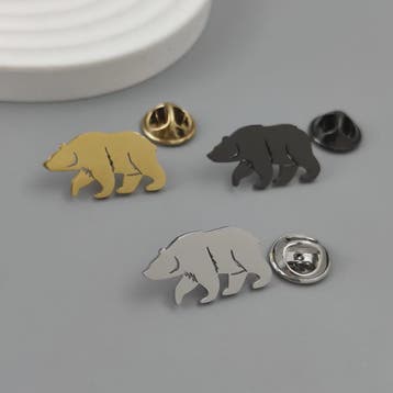 Gouden Beren Broche van Roestvrij Staal - Stijlvolle Borstde