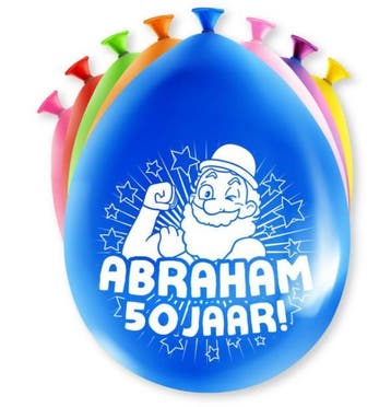 Ballonnen Abraham 50 jaar, Hobby en Vrije tijd, Feestartikelen, Verzenden, Nieuw, Versiering, Abraham of Sarah