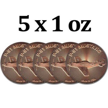 Verenigde Staten. 5 x 1 oz Fighter Jet P-51 Mustang .999