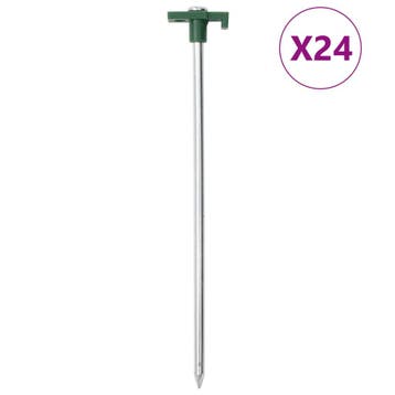 vidaXL Tentharingen 24 st 7 mm 25 cm gegalvaniseerd staal, Verzenden, Nieuw