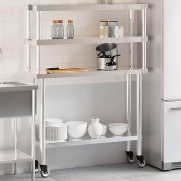 vidaXL Keukenwerktafel met bovenschap 110x30x150 cm, Zakelijke goederen, Verzenden