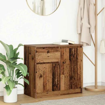 vidaXL Dressoir met lade 71x35x65 cm spaanplaat oud hout, Huis en Inrichting, Kasten | Dressoirs, Verzenden, Nieuw, 50 tot 100 cm