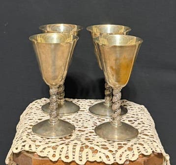 Kelk (4) - .925 zilver - Champagneglazen