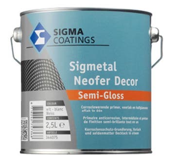 Sigmetal Neofer Decor Semi Gloss - Wit - 0.5 liter - Corr..., Wit, Nieuw, Ophalen of Verzenden, Lak