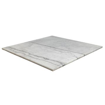 Vierkant marmer tafelblad 70 x 70 cm wit marmer - tafel blad, Overige materialen, Marmer, 50 tot 100 cm, Vierkant