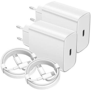 USB-C Oplader – 45W Snellader 2-Pack + 3m USB-C Kabel –, Ophalen of Verzenden, Nieuw