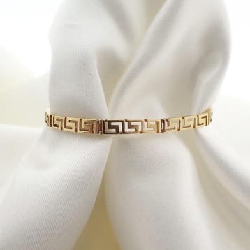 Meander gouden fantasie schakelarmband, Sieraden, Tassen en Uiterlijk, Ophalen of Verzenden, Gebruikt, Goud, Goud