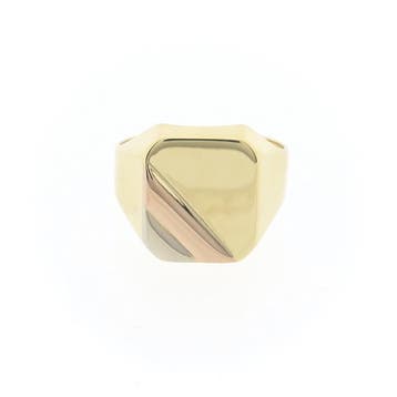 Tricolor gouden zegelring; Anjer, Gebruikt, 19 tot 20, Heer, Ophalen of Verzenden