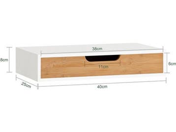 SoBuy FRG92-WNX2 - Wandregal-Set - 1 Lade - 1 Plank - Wit -, Verzenden, Nieuw