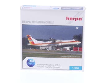Schaal 1:500 Herpa 514590 NFD - Nürnberger Flugdienst ATR.., Ophalen of Verzenden, Zo goed als nieuw