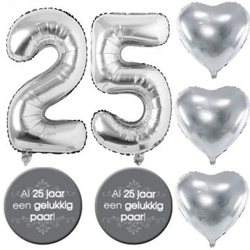Jubileum decoratie pakket 25 jaar liefde zilver, Hobby en Vrije tijd, Feestartikelen, Verzenden, Nieuw, Versiering, Geboorte of Huwelijk