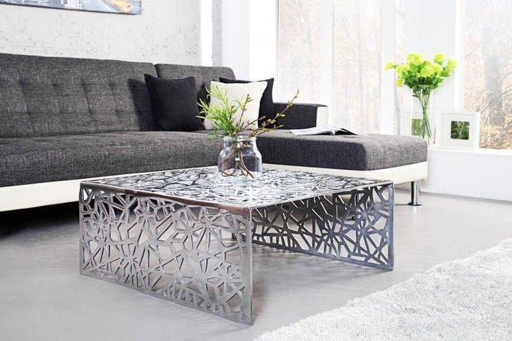 Handgemaakte salontafel ABSTRACT 60cm aluminium, Huis en Inrichting, Tafels | Salontafels, Ophalen of Verzenden