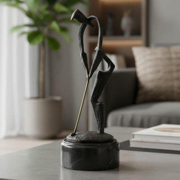 Monogram H - sculptuur, Modernist Golfer - 30 cm - Brons,, Antiek en Kunst
