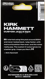 Jim Dunlop Kirk Hammett Jazz III plectrum 1.38 mm 6-pack, Ophalen of Verzenden, Nieuw, Elektrische gitaar
