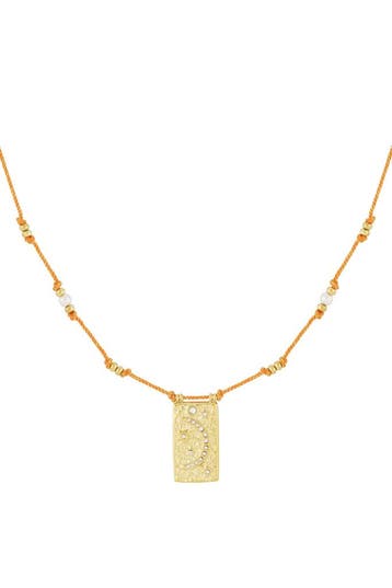 Goudlief Moony ketting - oranje & (Gevlochten Armbanden), Verzenden, Nieuw, Zilver, Overige materialen