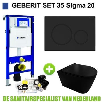 UP320 Toiletset 35 Civita Black Rimless Sigma 20 Mat Zwart, Ophalen of Verzenden, Nieuw