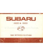 1982 SUBARU 1600 | 1800 SERIES INSTRUCTIEBOEKJE DUITS