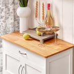 2dekans | SoBuy Keukenwagen met 1 lade, 3 deuren & 3 wijn, Ophalen of Verzenden, Zo goed als nieuw