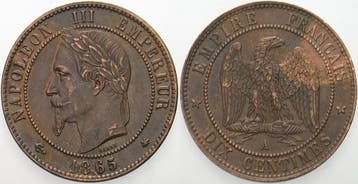 10 Centimes 1865 A Paris Frankreich Napoleon Iii 1852-1870, Verzenden