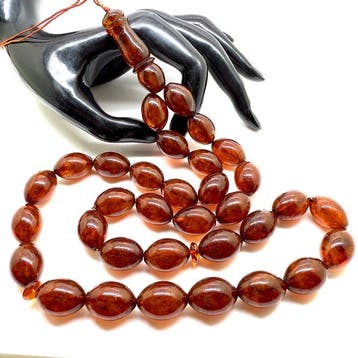 Baltisch amber tesbih gebedskralen rozenkrans, 58,7 g, ronde