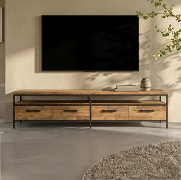 *WOONWINKEL* Tower Living Livorno Tv-meubel Teak Met Lades 2, Verzenden, Nieuw