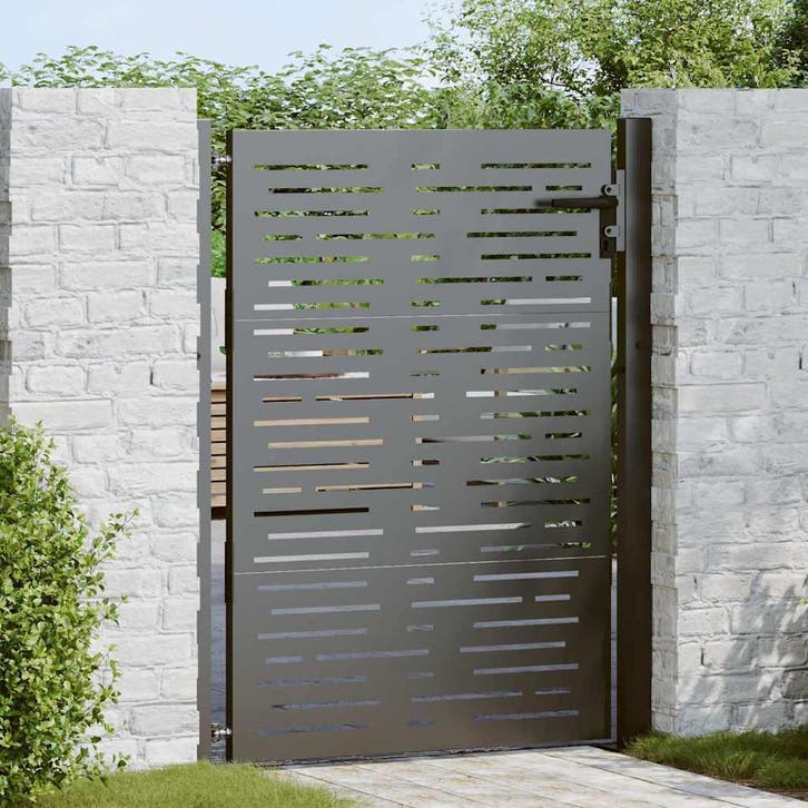 vidaXL Tuinpoort met slot Zwart 110 x 155 cm Gepoedercoat, Tuin en Terras, Tuinpoorten, Nieuw, Verzenden