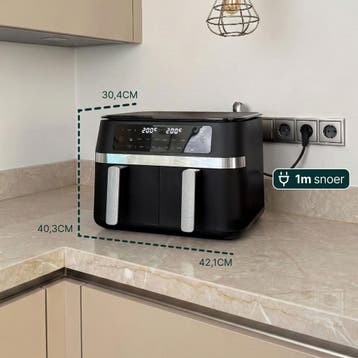 Airfryer 11L - Dubbele Mand - PFAS-vrij, Verzenden, Zo goed als nieuw, Airfryer XXL