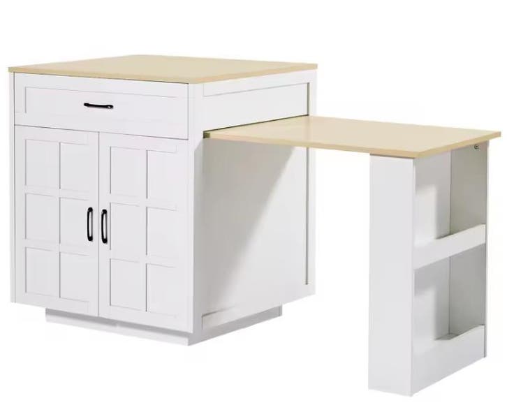 Uitschuifbare Bartafel met Kast en Opbergruimte – 202 cm, Huis en Inrichting, Keuken | Keukenelementen, Nieuw, Verzenden